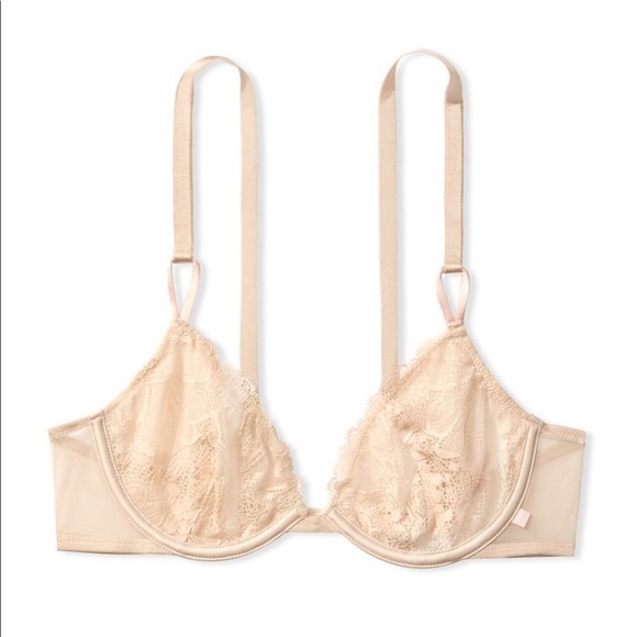 Victoria’s Secret Sexy Tee Unlined Demi Nude Floral Lace Bra - Picture 4 of 7